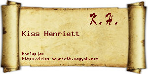 Kiss Henriett névjegykártya